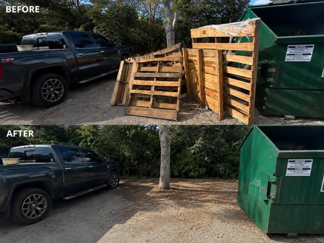 Commercial pallet pile before removal by Triple H The Trash Kings in Fort Myers FL