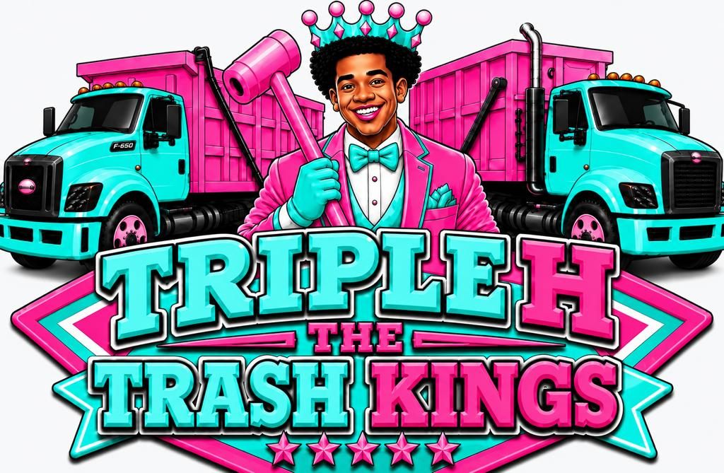 Triple H The Trash Kings junk removal logo, Fort Myers FL